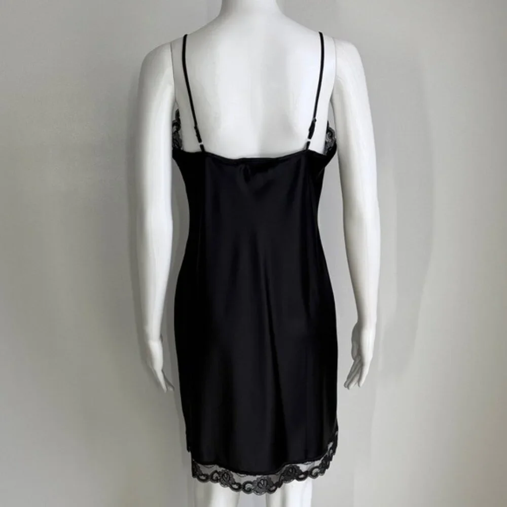 Trina Turk Lace Trim Slip Dress in Black – Size M - Picture 5 of 7